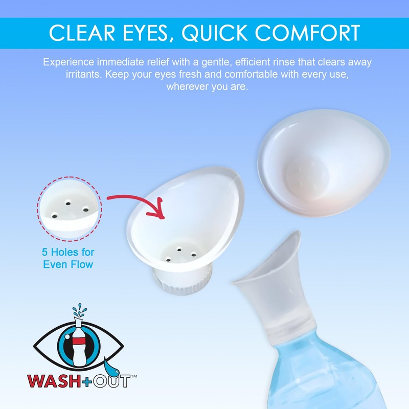 WASH+OUT Portable Eye Wash Cup – Emergency Eyewash Device for