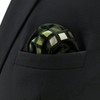 Shlax&Wing Checkered Pocket Square For Men Green Hanky Checks Handkerchief