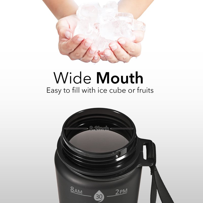 Hyeta 32oz Water Bottles with Straw - Stay Motivated and