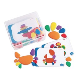 S&S Worldwide Rainbow Pebbles Sorting Stones and Activity Card Set