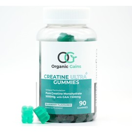 OG Creatine Ultra Gummies, 5000 mg Creatine Monohydrate, 1500 mg GAA, 90 Gummies, Upto 8.5 Times More Creatine Uptake with GAA, Fast-Absorbing, Enhanced Muscle & Brain Power, No Water Retention