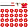 Tyqour Tyqour 26pcs Hummingbird Feeders Replacement Flowers, Hummingbird Feeder Replacement