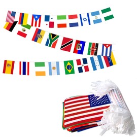 224 Different Countries International String Flags Banner of the World Small Mini Bunting Banners for Olympics,International Festival Decorations,All Countries Flags,220 Feet