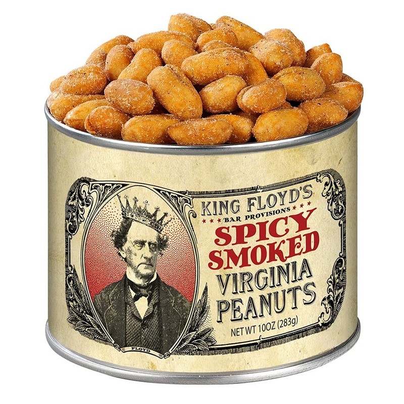 King Floyd's Spicy Smoked Virginia Peanuts: 10 oz, Salted and