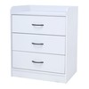 Kings Brand Furniture Jericho White Wood 3 Drawer Chest