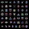 100pcs Neon Golf Waterproof Vinyl Stickers - Golf Decorations &