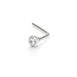 Mia Gioielli - Nose jewellery, diamond nose stud piercing 18ct gold cts 0.015 H/SI, hypoallergenic, F-04591-0B00