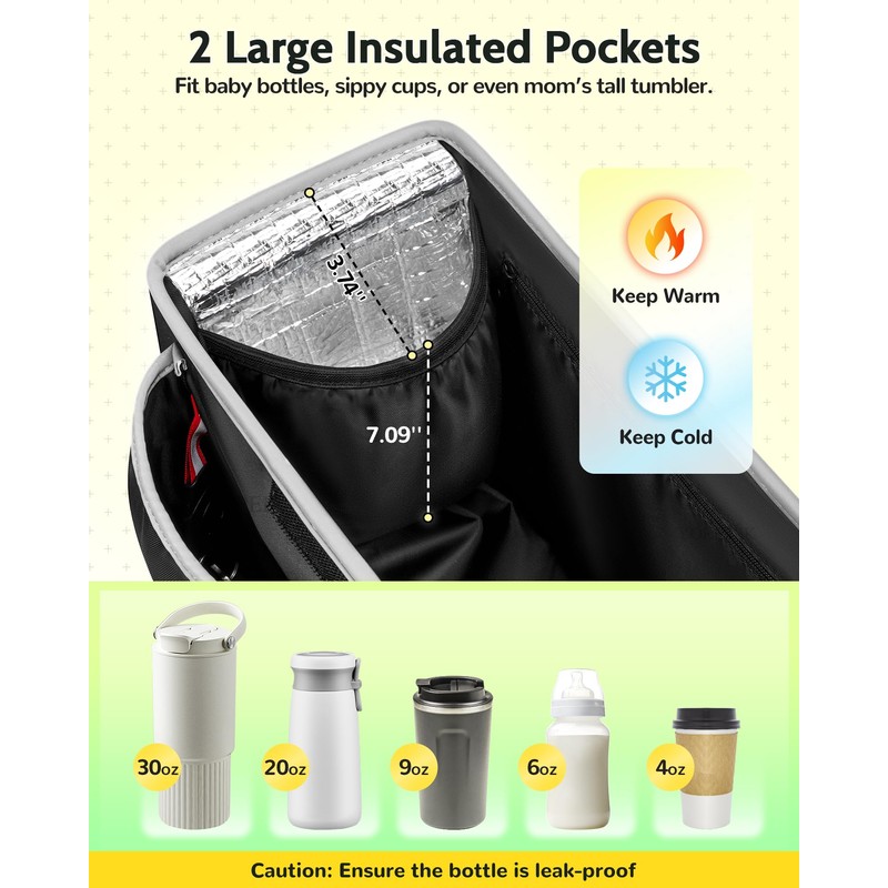 YOREPEK Spacious Stroller Caddy Fits for UPPAbaby Vista/Minu/Cruz, Adjustable Stroller