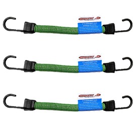 SuperBungee® Cords | 3 Pack of 6-Inch Cords (12" incl Hooks) That Stretch to 3.2 FEET