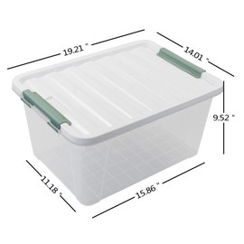 Jekiyo 32 Quart Clear Storage Boxes with Lid, 4 Packs, Multipurpose Plastic Storage Containers