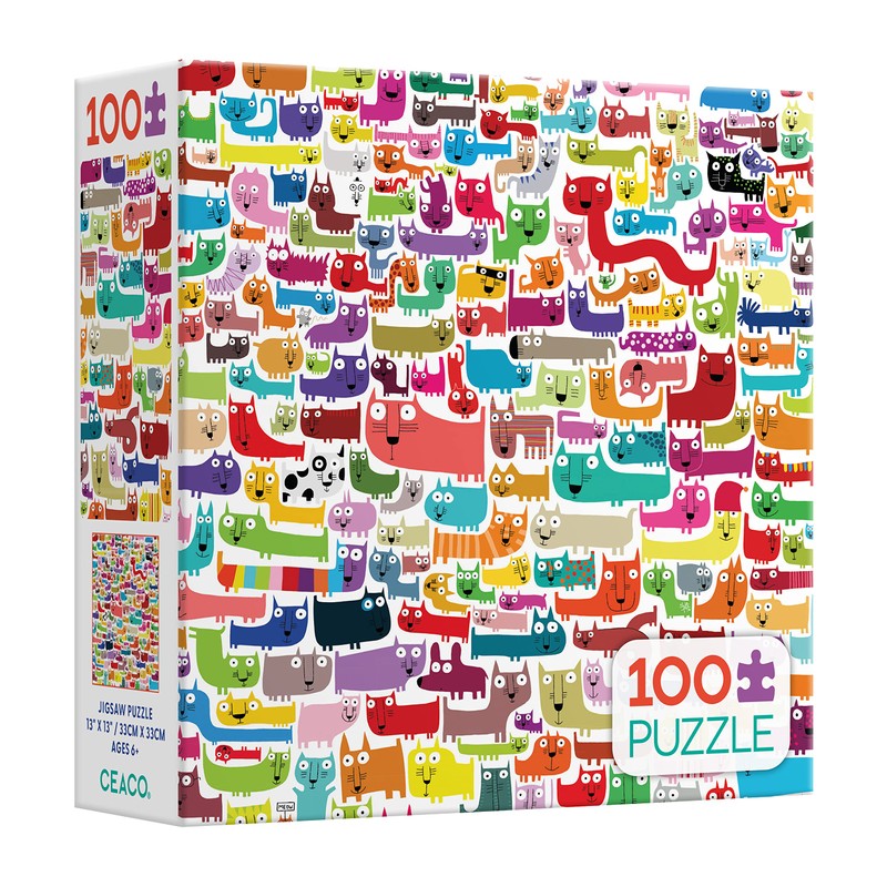Ceaco - Colorful Cats - 100 Piece Jigsaw Puzzle
