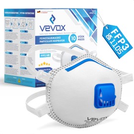 VEVOX® Respirators FFP3, FFP2 or FFP1 - sets of 5, 10, 20 or 5000 - with comfort sealing - respirator face mask ffp3/ffp2/ffp1 - valved facemasks - dust mask with valve
