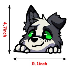 YUNEX 5.1 Inch Furry Peeker Car Accessories Decals Cartoon Window Laptop Bumper Campervan Luggage Stickers Scratch-Proof Vinyl