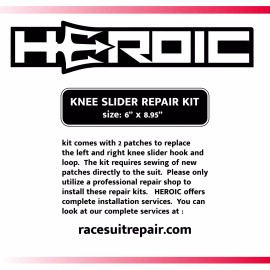 HEROIC Hook and Loop Knee Slider Patch Repair Kit for Race Suits