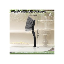 Bird Bath Cleaner Brush - Safe for Birds, Hard Stiff Bristles, Heavy-Duty Scrub Brush for Bird Feeders, Water Fountains & Outdoor Cleaning, 9.44 x 2.76 Inch with Hanging Hole (Gray)