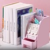 Adjustable Bookends with Drawer, Anti-Slip Design Expandable Book Ends with