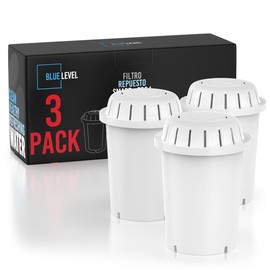 Repuesto Filtro de Agua Universal, Pack de 3 Repuestos para Filtro Dispensador de Agua Blue Level - Compatible con Jarras Purificadoras de otras marcas, Cartuchos para filtro purificador de agua.