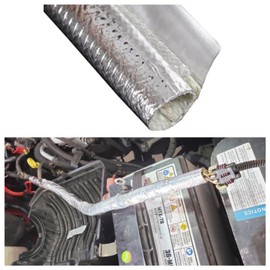 25mm - 1" Self Closed Aluminized Heat Shield Sleeve Protection Side Entry High Temp for Hoses, Wire Harnesses, Cables, Automotive, Exhaust 39" (1 Meter)