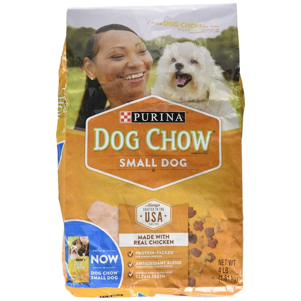 Little Bites Purina Dog Chow Dry Adult Dog Food, Made with Real Chicken, 4 Lbs Bag