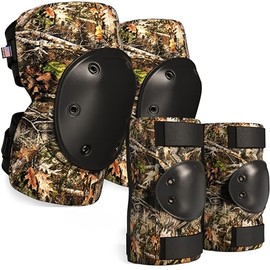 Paclord Tactical PRO Set of Knee Pads and Elbow Pads, Medium Size, True Timber, 1 Pair - Complete Multi-Level Protection - Hard Cap & Adjustable Grip for Free Movement, Made in USA