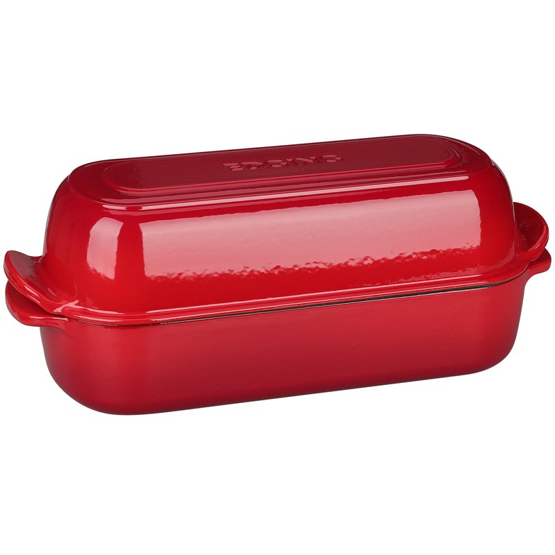 EDGING CASTING Enameled Cast Iron Loaf Pan with Lid, Bread