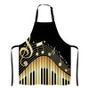 Lefolen Black And Gold Music Notes Bib Apron with Adjustable