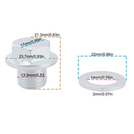 Briny River 2 STÜCKE Ölwannen-Ablassschraube mit Unterlegscheibe 90009-R70-A00 94109-14000 Kompatibel mit Acura Kompatibel mit Honda