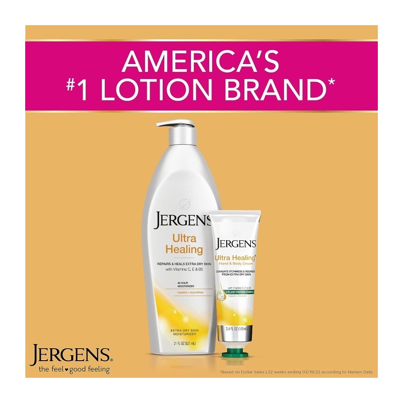 Jergens, Ultra Healing, Hand & Body Cream, 3.4 fl oz,