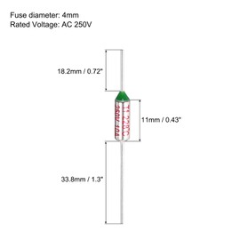 sourcing map 5 Pcs Metal Temperature Thermal Fuse SF228 228C 442.4F 10A 250V Cutoff Thermal Fuse with 10 Pcs BN1.25 Bare Terminal Butt Connector