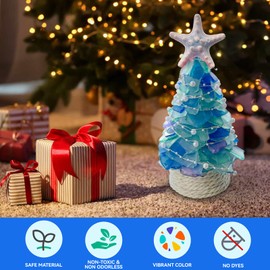 Keedolla 2.5LBS Sea Glass Pieces for Crafts, Beach Sea Glass Tumbled Decor Frosted Seaglass Pieces for DIY Crafts, Weddings & Home Decor - Blue, White, Light Green