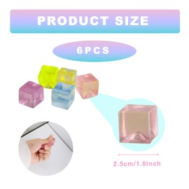Bojueshaw 6pcs Ice Cube Stress Ball,Ice Cube Squeeze Fidget Toys,Squeeze Sensory Toys,Relieve Anxiety and Stress for Kids and Adults
