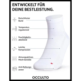 Occulto Men's & Women's Short Road Cycling Socks Pack of 2 (Model: Thomas) Quarter Cycling Socks, White