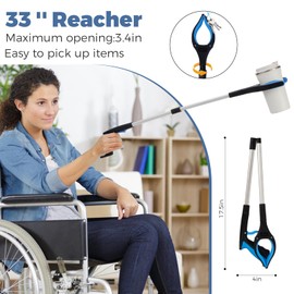 6 PC Hip Replacement Recovery Kit for Elderly and Knee Back Surgery Patients with Grabber, Sock Aid, Leg Lifter, Shoe Puller, Back Scratcher, Bath Sponge, Essential Tools for Recovery After Surgery