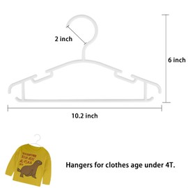 GoodtoU 80pcs White Baby Clothes Hangers for Closet - 10.24" Bulk Small Kids Plastic Hangers for Mom Baby Childrens Infant Child Organzization