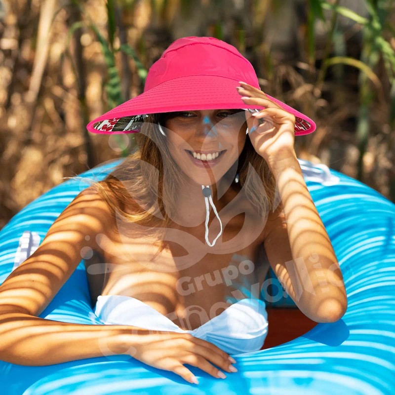 Grupo Carnavallia Sombrero Visera Grande Fucsia Sol Gorra Deporte Playa