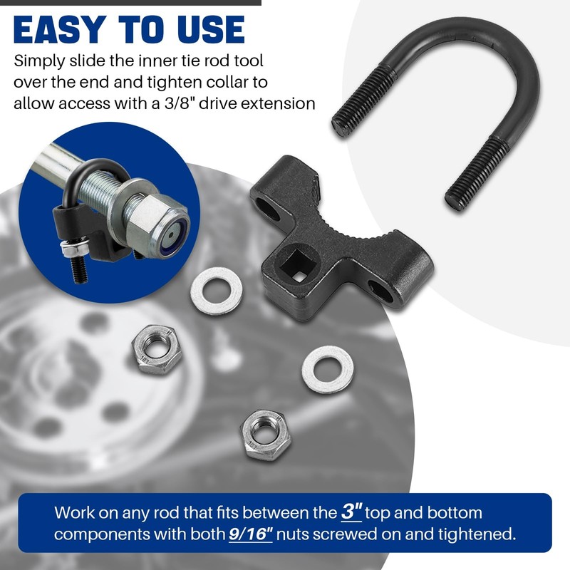 DASBET Inner Tie Rod Removal Tool 3/8" Universal Low Profile