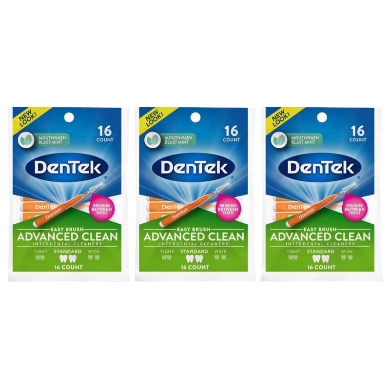 DenTek Easy Brush Interdental Cleaners, Standard Between Teeth Brushes, Plaque