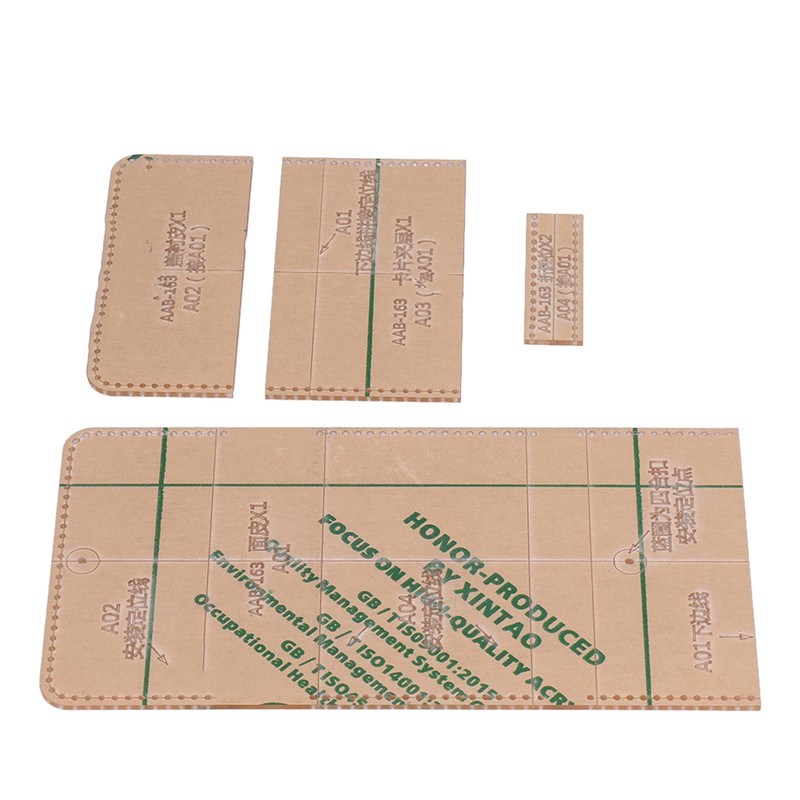 4Pcs Acrylic Templates Durable Reusable Transparent Clear DIY Leather Models