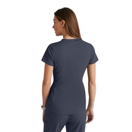 BARCO Grey's Anatomy Spandex Stretch Direct - Bolt Scrub Top for Women Steel S