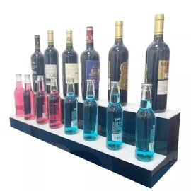 Unbranded 2-Tier LED Lighted Shelf Rack Illuminated Liquor Bottle Shelf Bar Display Stand