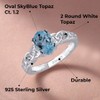 925 Sterling Silver Sky Blue White Topaz Engagement November Birthstone