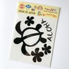 nc-smile Hawaiian Sticker, Sea Turtle (Honu), Plumeria, ALOHA, blk