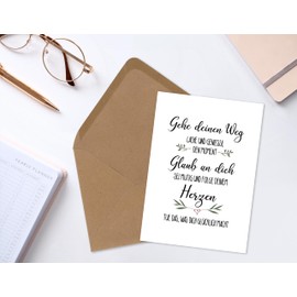 TypeStoff KP-01494 Postcard "Gehe deinen Weg [German Language] with Envelope Gift [German Language