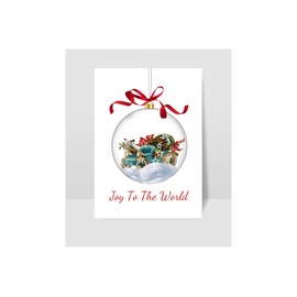 Joy To the World, Christmas Tree Ornament Card, Christmas/Holiday Winter cards, Card for Him/Her, Happy Holidays, Seasons Greetings