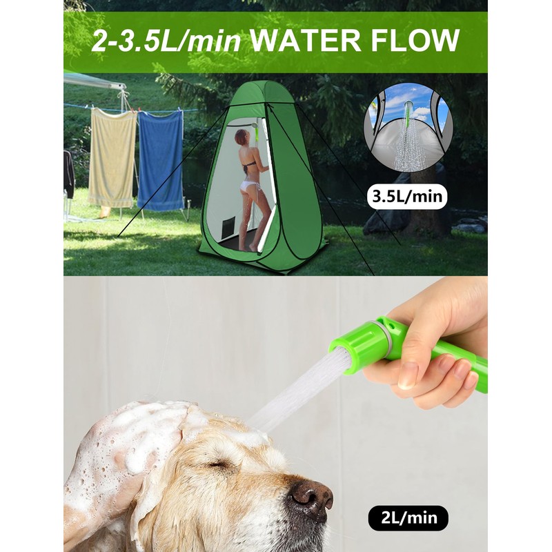 LIBERRWAY Camping Shower for Washing Bicycle Car Green