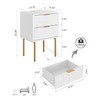 Masupu Nightstand with Charging Station,Mid-Century Modern Bedside Table with 2