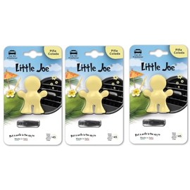 Little Joe Car Air Freshener for Mounting on Any Ventilation Grille +/-45 Days Freshness in the Car (Pina Colada/Light Yellow) Pack of 3