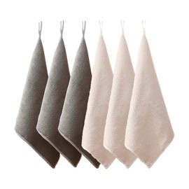 Kitchen Towel, Kitchen Cloth, Dish Towel, Hand Towel, Dish Cloth, 11.8 x 11.8 inches (30 x 30 cm), Set of 6, Dish Cloth, Loop, Quick Drying Kitchen, Dish Towel, Water Absorbent, Kitchen, Hand Towel,