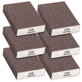 Tnisesm 6Pcs Sanding Blocks 120 Grits Sanding Sponge,for Drywall Wood Metal Washable & Reusable Sandpaper BlocksWashable and Reusable