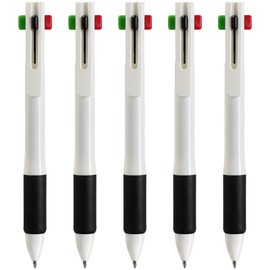 Cambond 4-in-1 Multicolor Pen 1.0mm - 4-Color Retractable Ballpoint Pens Nurse Pens for Office School Supplies Students Gift, 5 Pack(White)